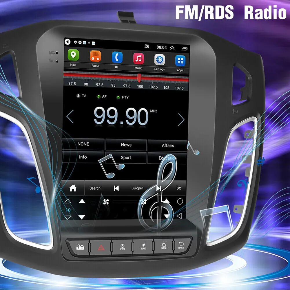 2+32G 9.7inch Car Radio for Ford Focus 2012-2018 Android 13 Touch Screen Stereo 1024X600 fit for Carplay/Android Auto/SWC/FM RDS