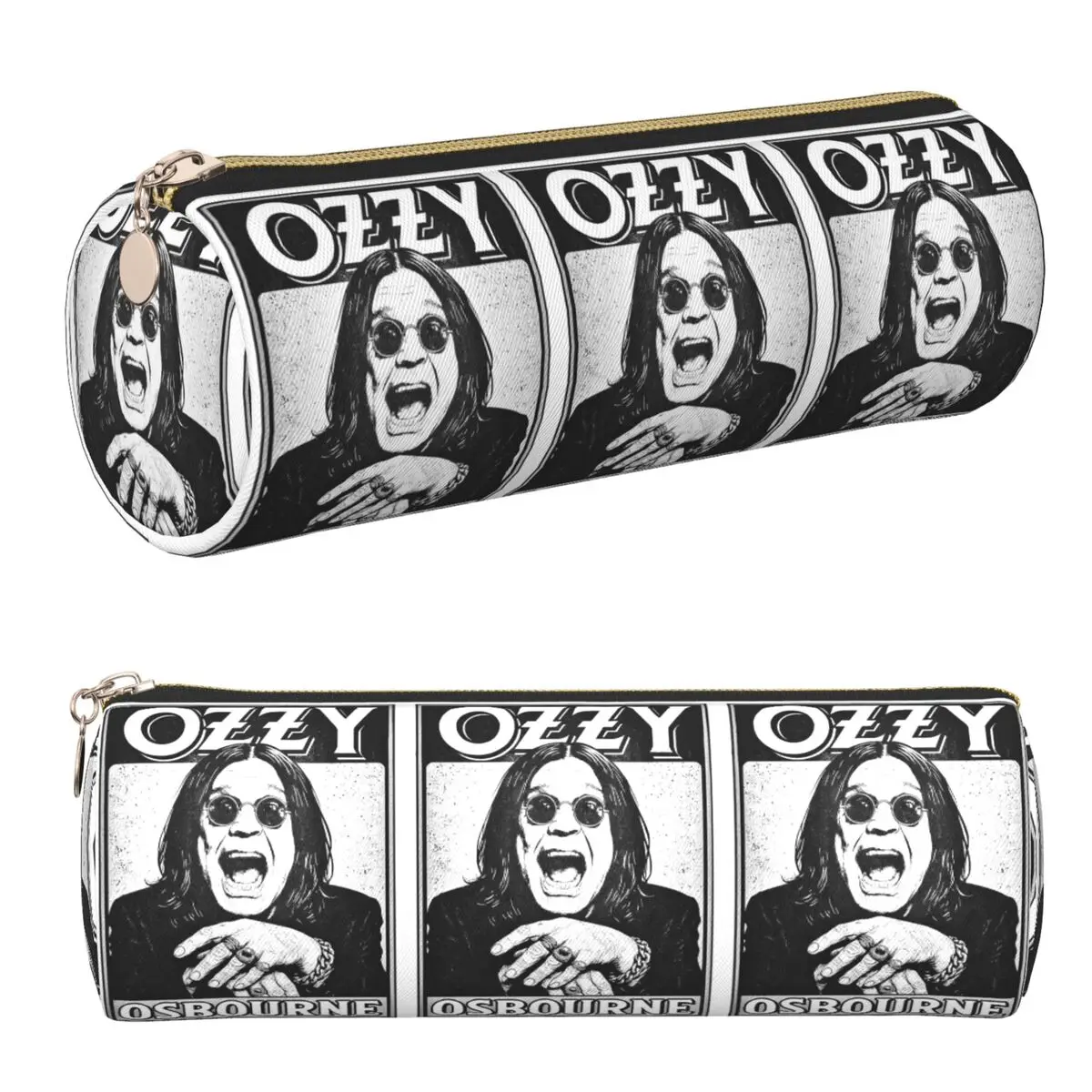 Trip Throughozzy Ozzy Osbourne Logo Federmäppchen, Stifthalter, zylindrische Stiftbox, Bleistiftbeutel für Kinder, Schreibwaren