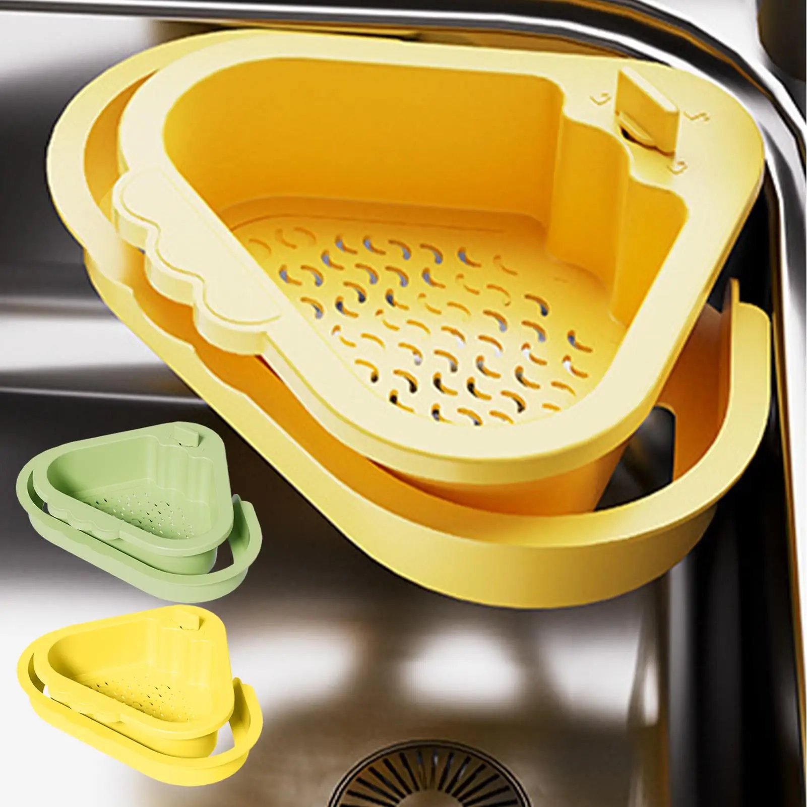 

Kitchen Sink Strainer Basket Double-Layer Filter Sink Drain Basket Creative Sink Hanging Strainer Basket Kitchen Waste Collector