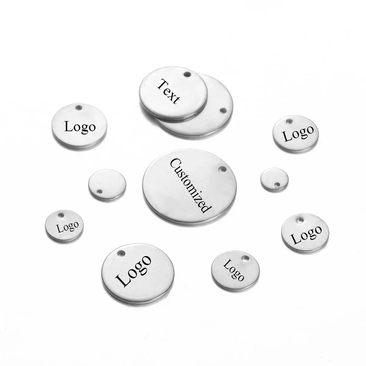 20 Stück/Set Personalisierte Anhänger 6mm/8mm/10mm/12mm/15mm/18mm/20mm Edelstahl Runde Charms für DIY Schmuckherstellung 20 Stück/Packung – Detail 3