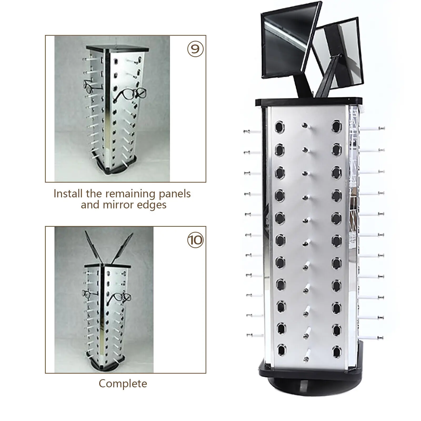 360 °   회전 선글라스 진열대 안경 진열대 안경 사각형 진열대