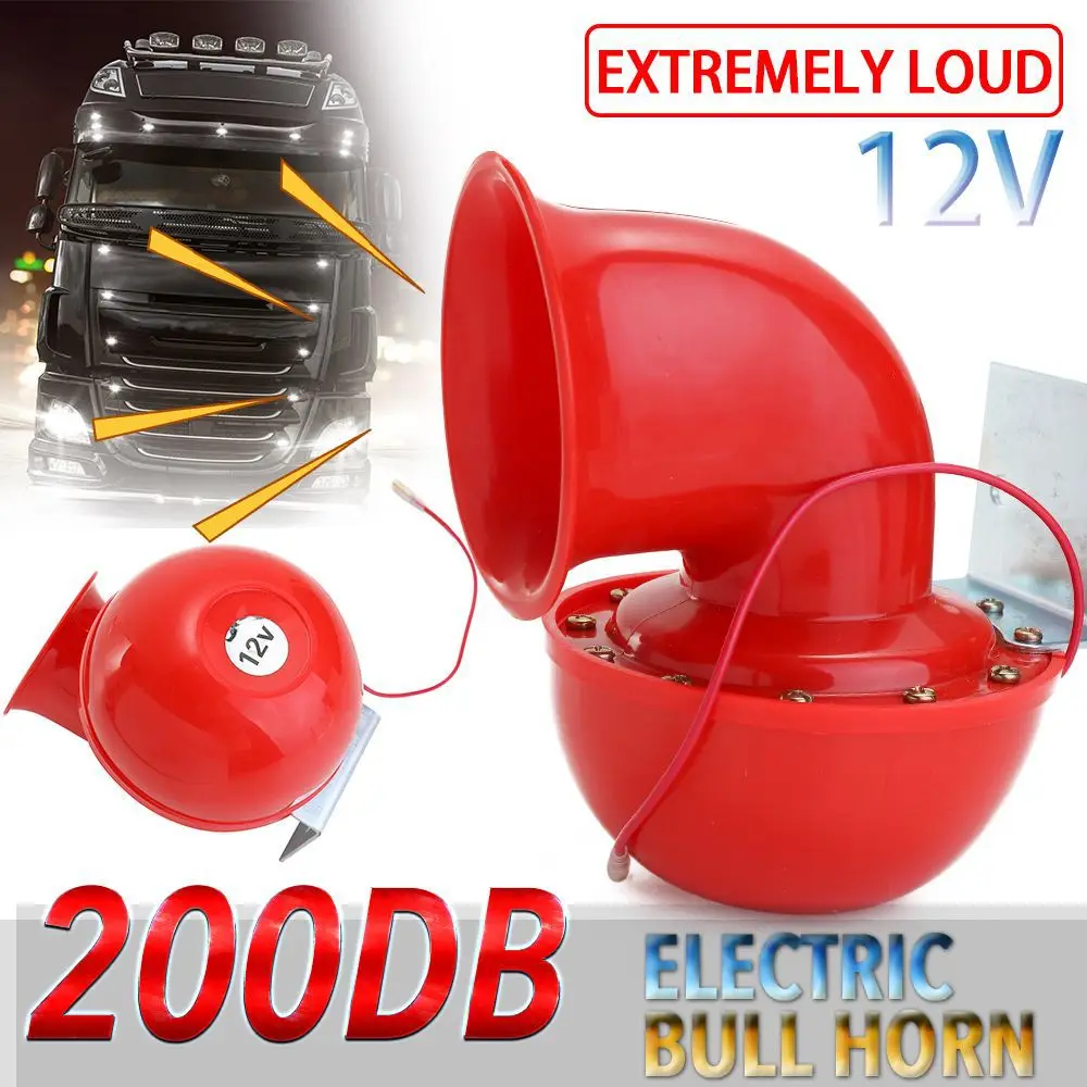 12V 200DB Electric Snail Horn Air Horn Raging Sound for Car Motorcycle Truck Boat Crane Car Air Snail Bull