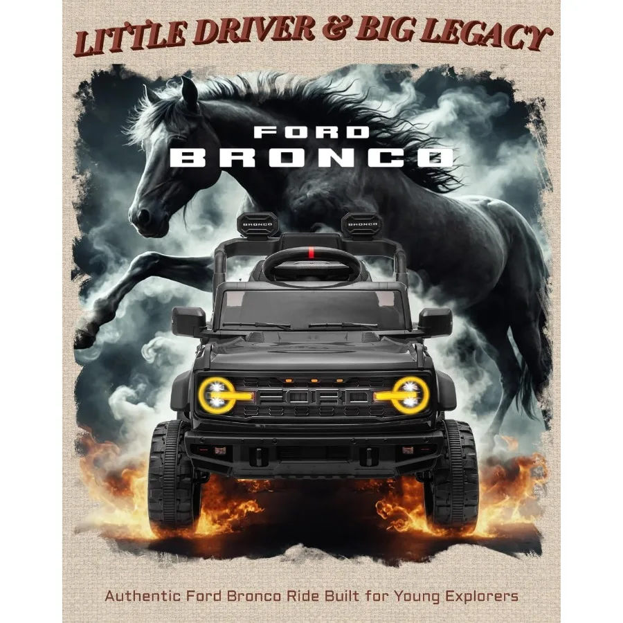 ألعاب ركوب 12 فولت للأطفال، مركبات برونكو رابتور الكهربائية المخصة للأطفال، سيارة تعمل بالبطارية للأطفال الصغار بأبواب مزدوجة
