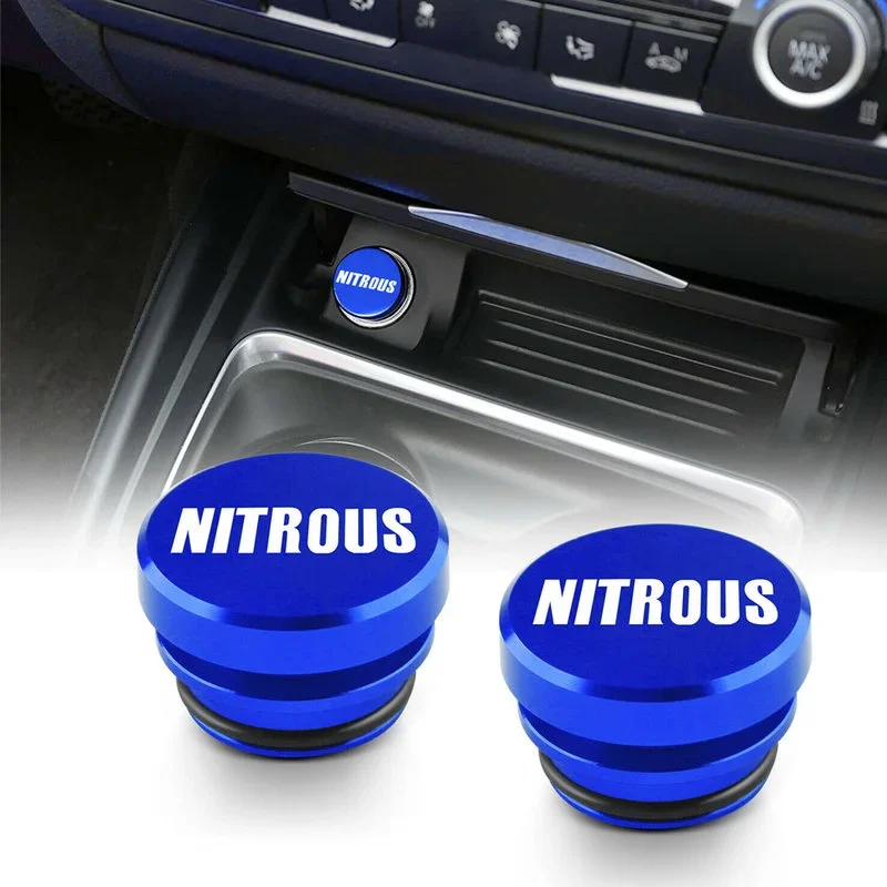 2Pc Blue Nitrous Button Socket Covers 12V Auto Engine Start Stop Push Button Keyless Entry Car Interior Replacement Accessories