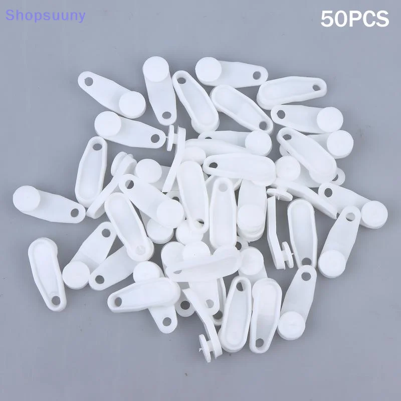[SU]50 Pcs Plastic Curtain Track Clips Easy To Use Durable White Curtain Track Hooks Multifunction Drapery Hooks Bedroom[SU]