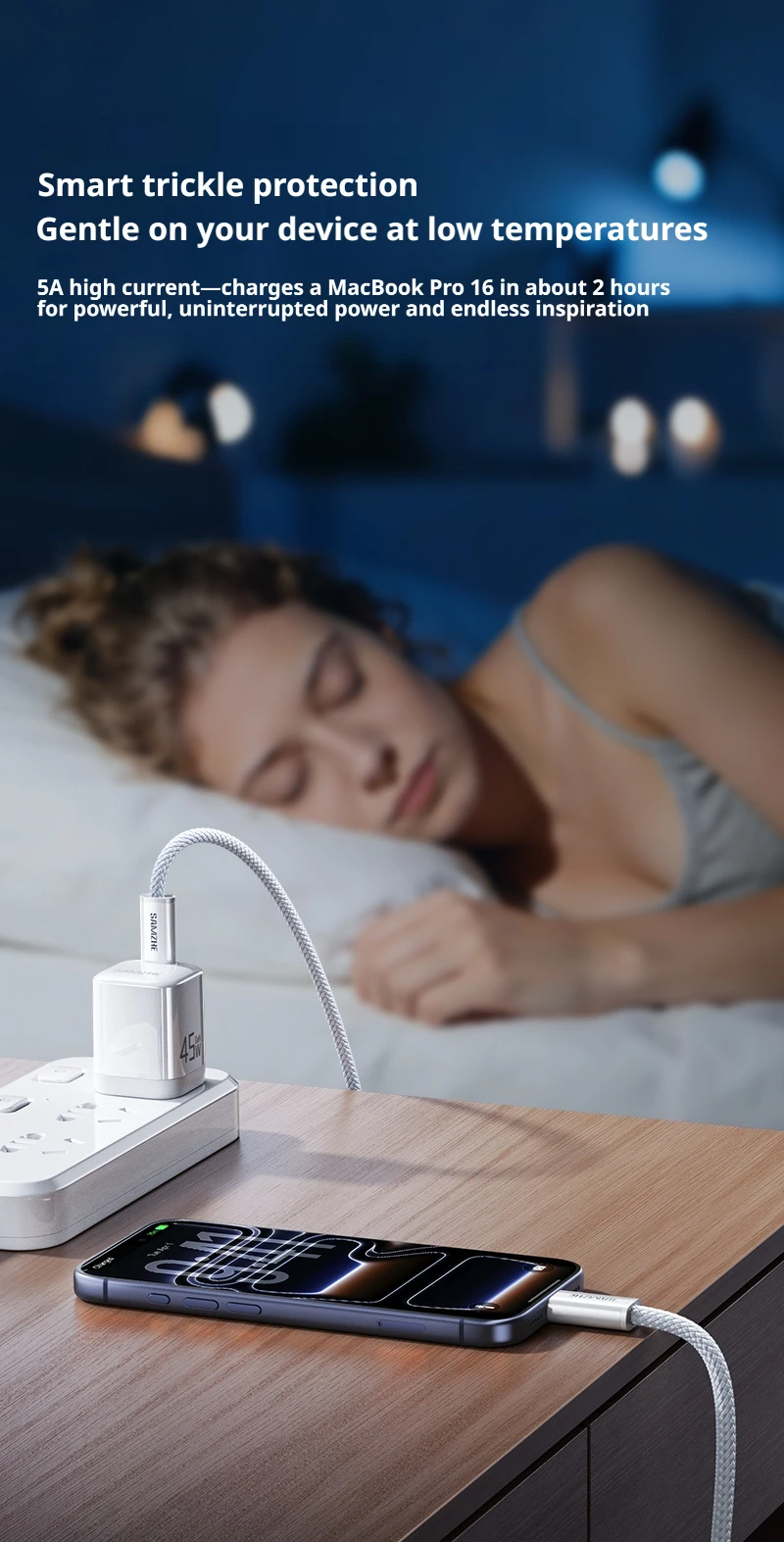 SAMZHE 100W USB-C-auf-USB-C-Kabel für MacBook, iPhone 17, 16, iPad, Samsung, Xiaomi – PD-Schnellladung, 5A, E-Marker-Chip – Detail 9