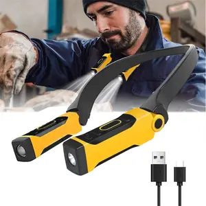 Bilashmart HIHI Rechargeable USB Reading Lamp Neck Book Light 2 Brightness Levels Bendable Arms Reading Camping Repairing
