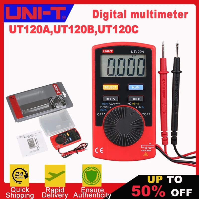 UNI-T UT120A UT120B UT120C Pocket Size Stype Digital Multimeter Frequency Diode Auto Range Easy Carry B324