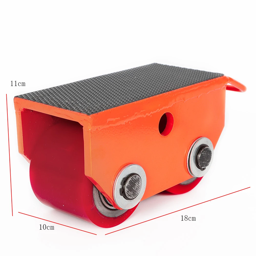 Tanque de transmisión 2,5 T, polea roja/amarilla, bloque de maquinaria, plataforma rodante rígida fuerte para Mover equipos pesados y maquinaria