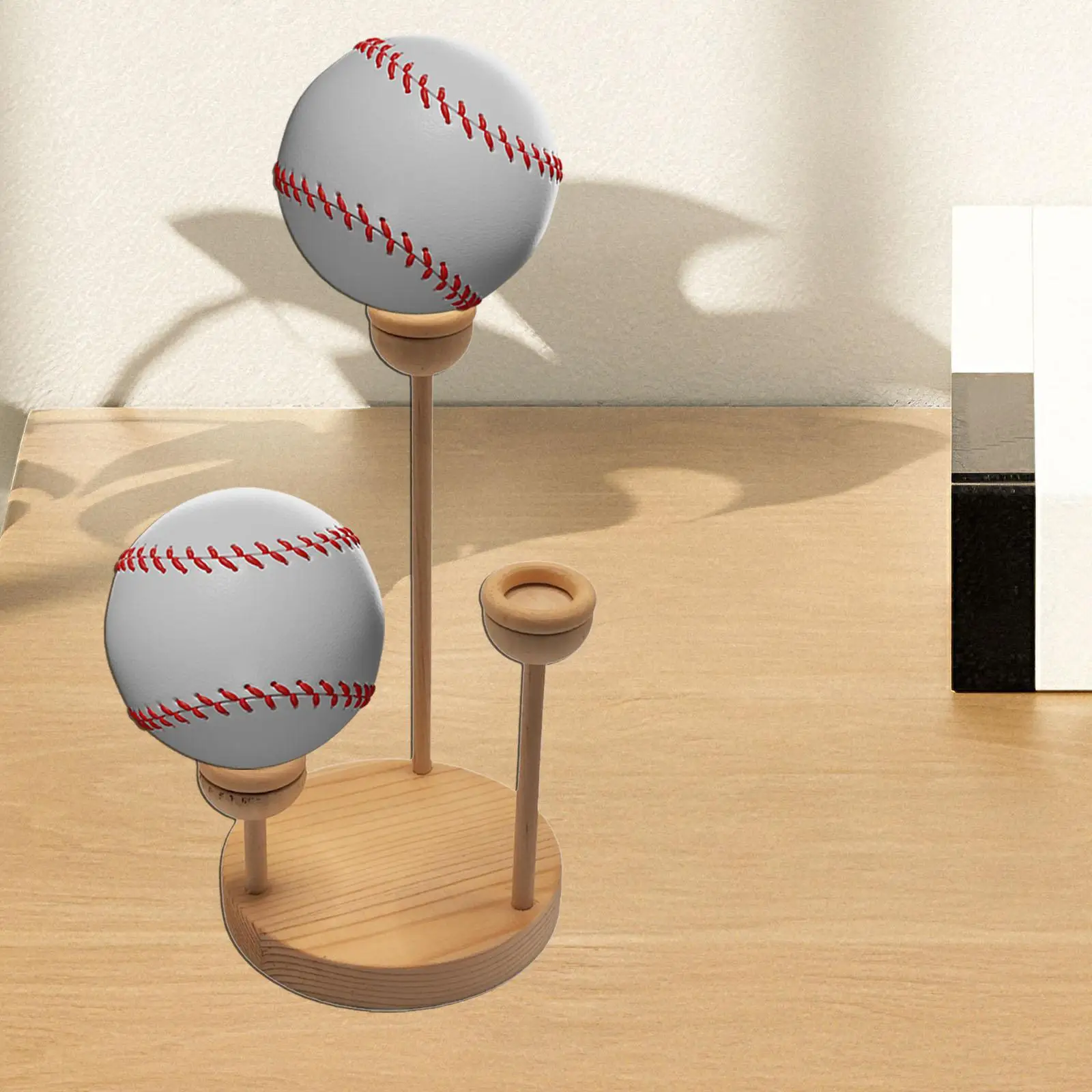 Baseball Display Stand Wooden Baseball Stand Table Centerpieces Baseball Holders for Tennis Ball, Softball, Spheres