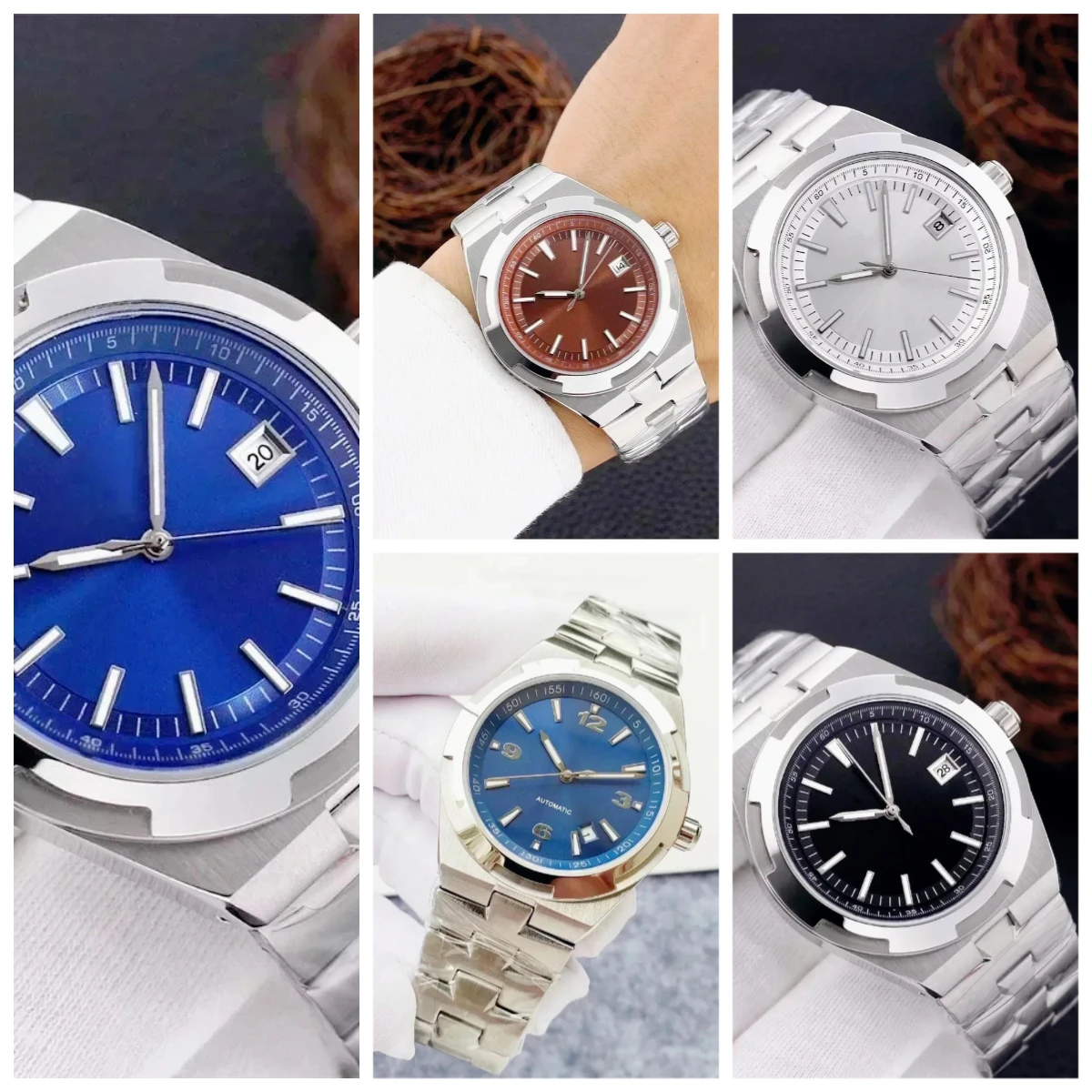 

Timeless Durable Male Sports Luxury Watches Superior Quality 904L Wear‑Resistant Solid Steel Black Blue Tone Premium Glass