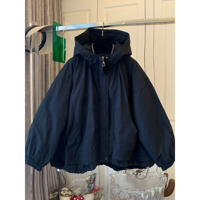 

High Street темпераментная повседневная куртка с капюшоном, хлопковая одежда, свободная стеганая хлопковая толстая куртка, женская осенне-зимняя новинка