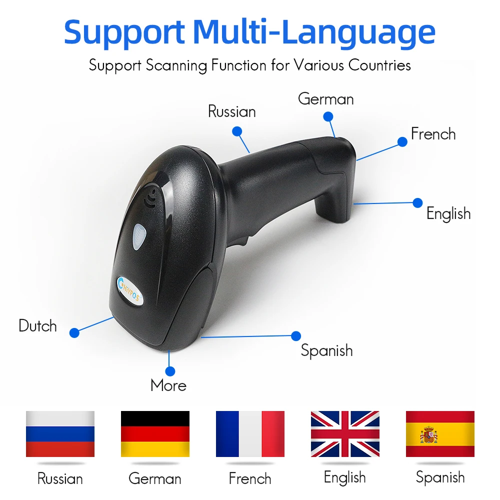 CHIYI VS210 Handheld Wirelress Barcode Scanner AND VS220 Bluetooth 1D/2D QR Bar Code Reader PDF417 for IOS Android IPAD