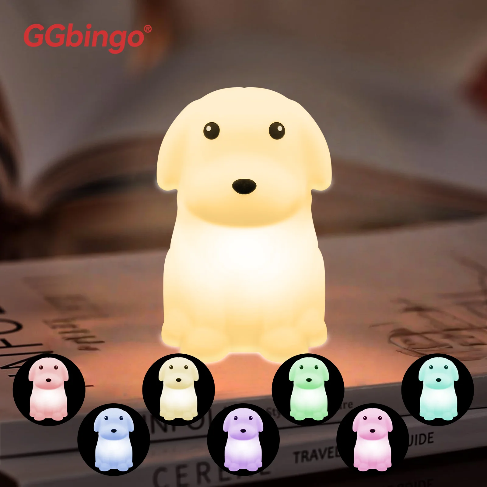 أنماط متعددة للأطفال الكمثرى والحيوان سيليكون الحنفية مصباح USB قابلة للشحن LED ضوء الليل RGB لينة إضاءة السرير لغرفة النوم