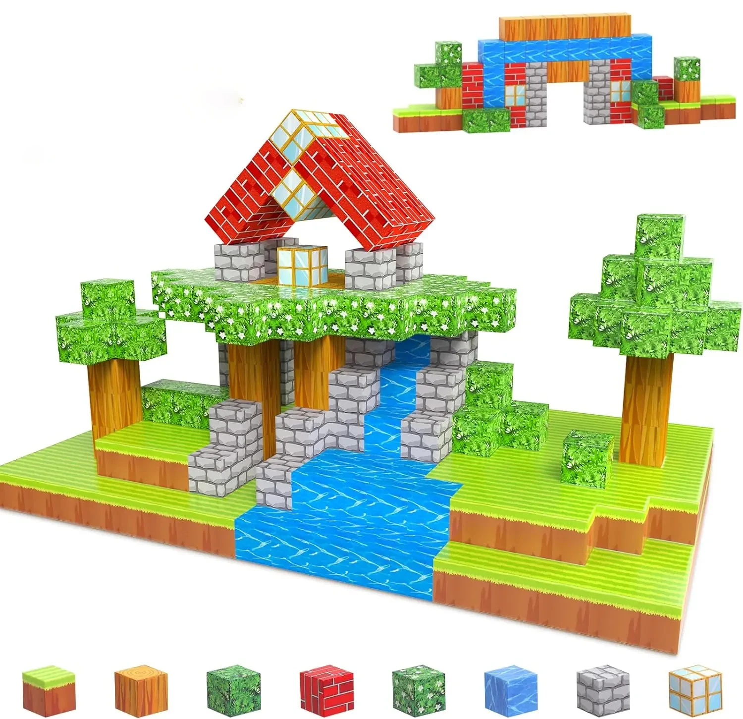 Mina magnética World Cube Building Blocks, Magnet World Set para meninos e meninas, 3 + construção, modelo DIY, brinquedo sensorial infantil, 2024