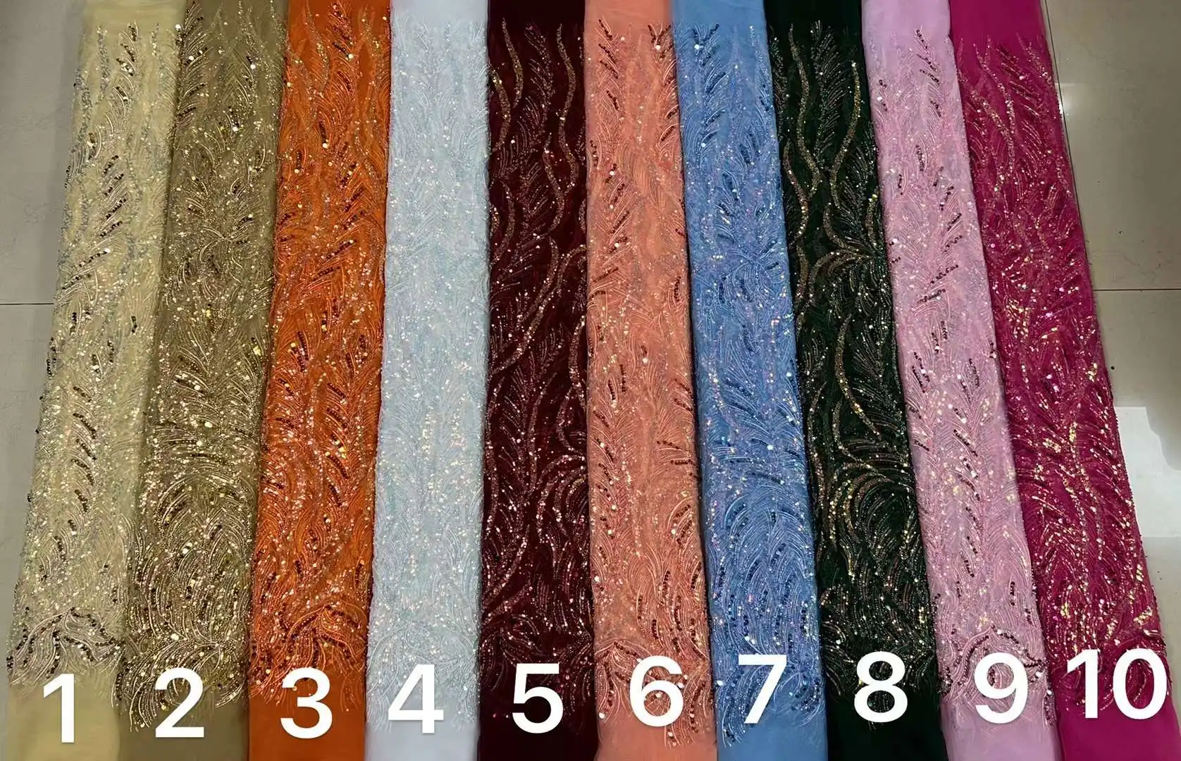 5 Yards African Sequins Lace Fabric 2023 High Quality Lace Fabric Nigerian French Tulle Lace Fabric For Wedding Party Dress Sew