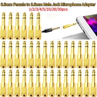 6.5mm Female to 3.5mm Male Jack 3.5 Female to 6.35mm Male Plug Mono Audio Microphone Adapter Converter Aux Cable for Stereo AUX