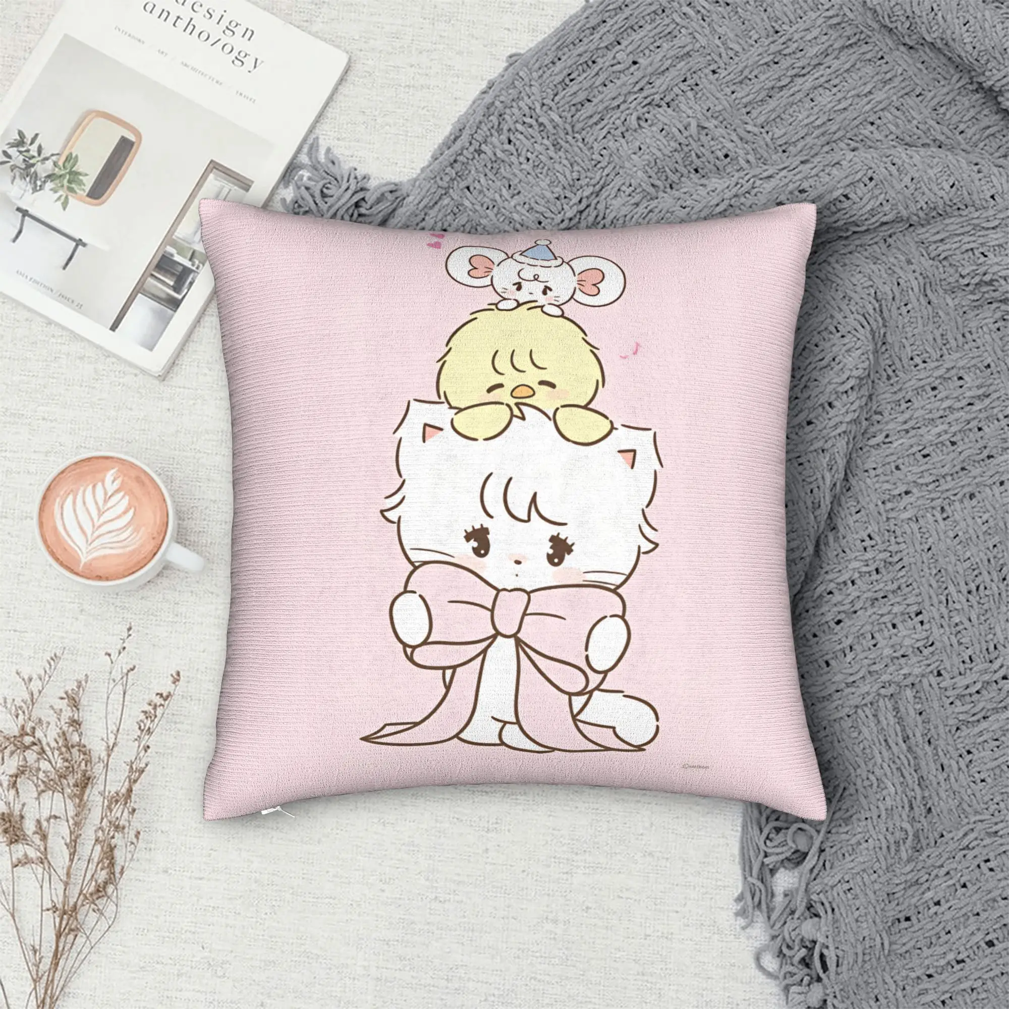 Mikkos Mousses Pillow Case  Novelty Pillow Cover Soft Pillowcases For Sofa Bedroom Home Decor