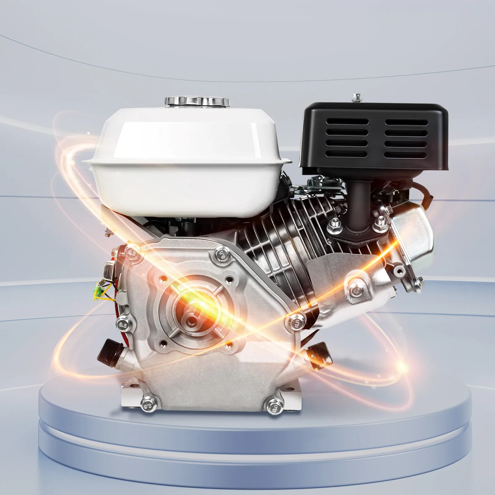 

200cc Aluminum 4-stroke Petrol Engine Single Cylinder Air-cooled 3600rpm 6.5HP Pull Start for Pumping Machines, Microtillers