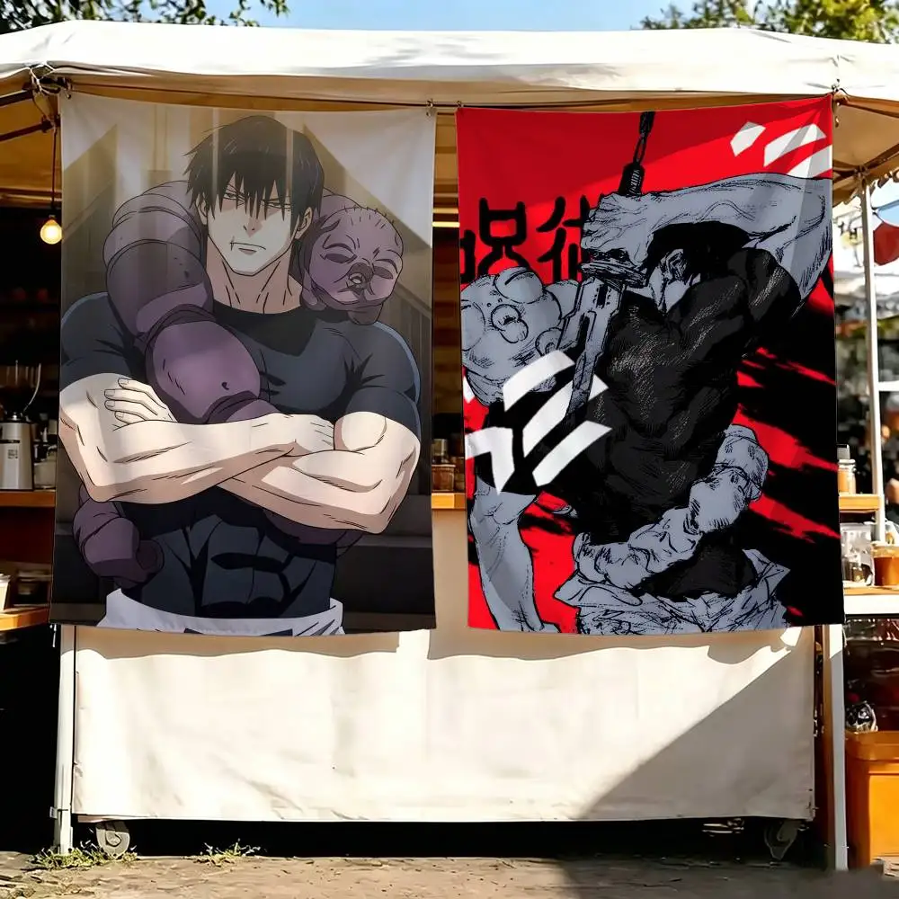 Anime Action J-Jujutsu Kaisen Fushiguro Toji Flag Digital Printing Banner for Garage Wall Out Door Decoration