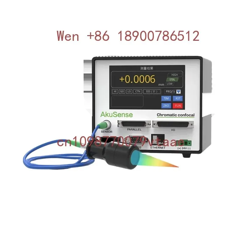 

AkuSense ACC-008L Coaxial Laser Displacement Sensor 0.02um Resolution High-Precision Measurement Confocal Sensor 8mm Sensing