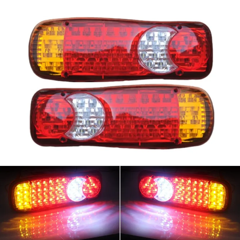 2Pcs 12V 24V Truck LED Tail Light LED Rear Lights For Trailer Turn Signal Lamp Brake Stop Lamp Tractor Back Lights