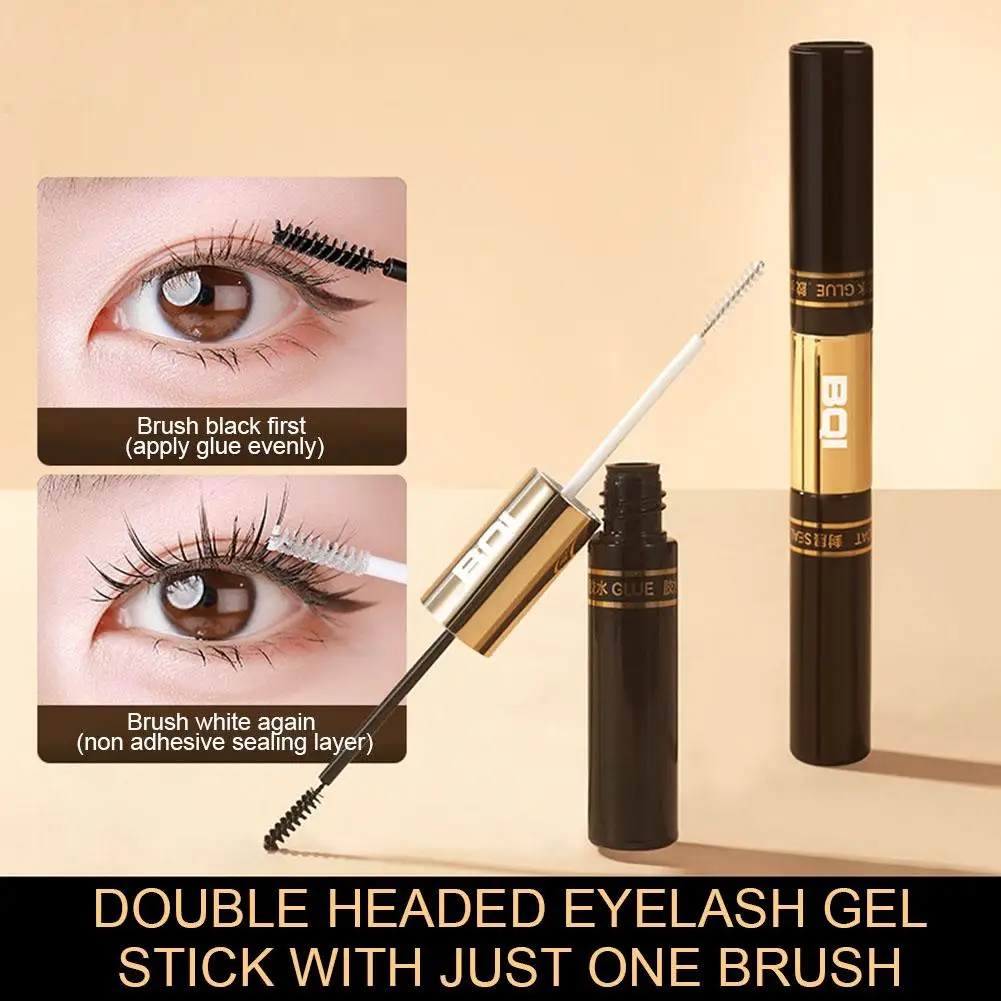 Doppelkopf schwarzer Wimpern kleber Mascara dauerhafte Bond Seal Hold Beschichtung wasserdichte Wimpern starkes Make-up schnell trocknender Regenmantel c g0x5