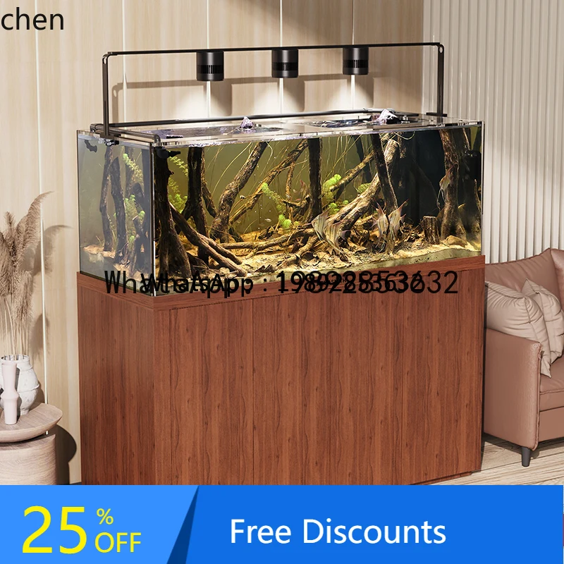

x1 original ecological fish tank medium and large living room landscaping stream bottom filter dragon tank glass aquarium
