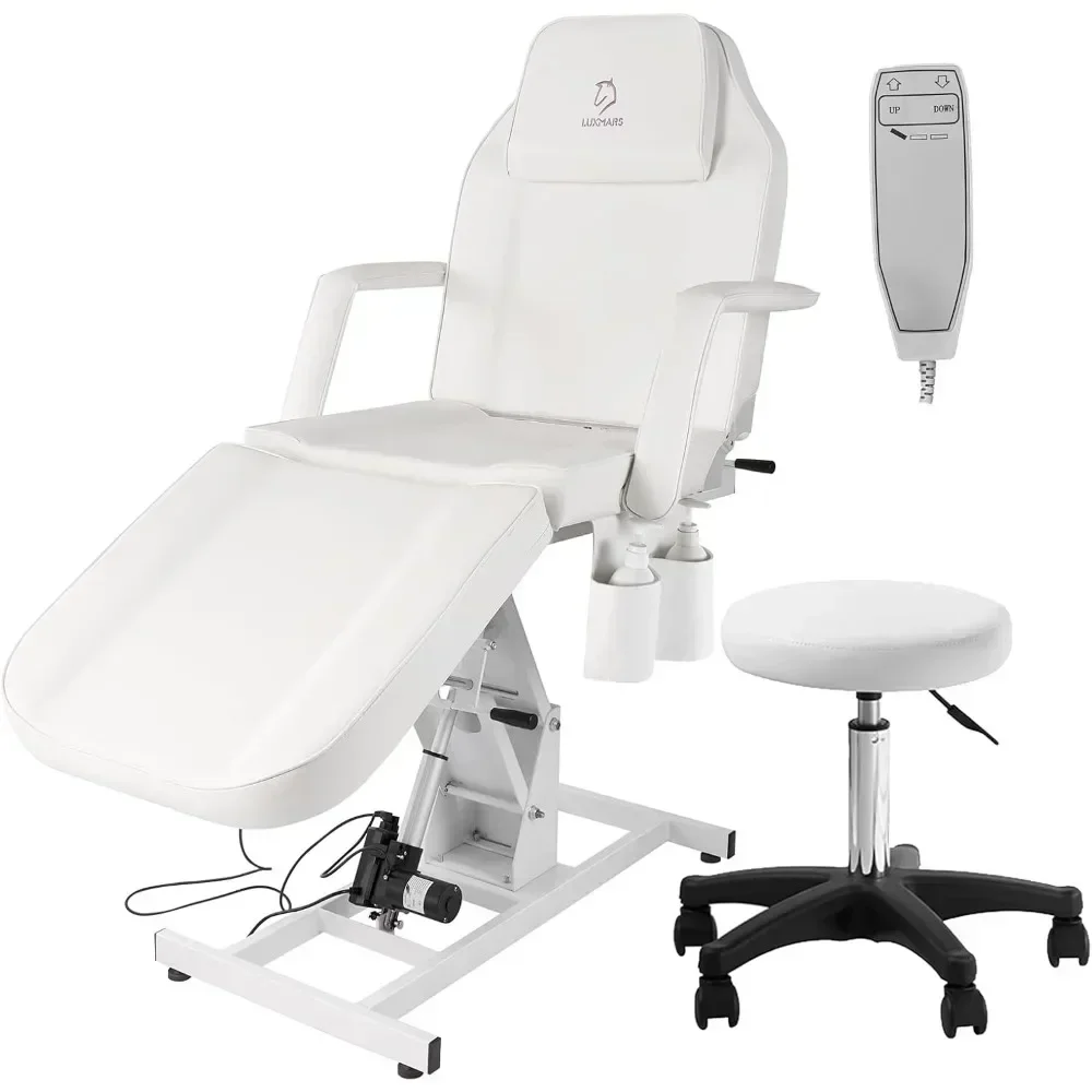 Electric Tattoo Chair Facial Chair Massage Table Electric Height Adjustable Lash Bed with Storage Pocket Recliner Lash Chair