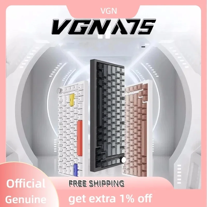 VGN A75 Mechanical Keyboard 82key Magnetic Axis Wired E-sport Gaming Keyboard Bluetooth FPS Hot Swap RT Custom PC Accessory Gift