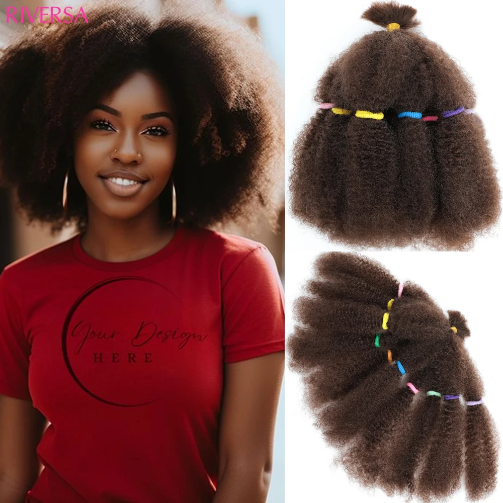 12 inch Pre Stretched Afro Kinky Twists Hair Braids 1- 6packs Afro Bulk Hair Kinky Crochet Braiding Hair Extensions For Women