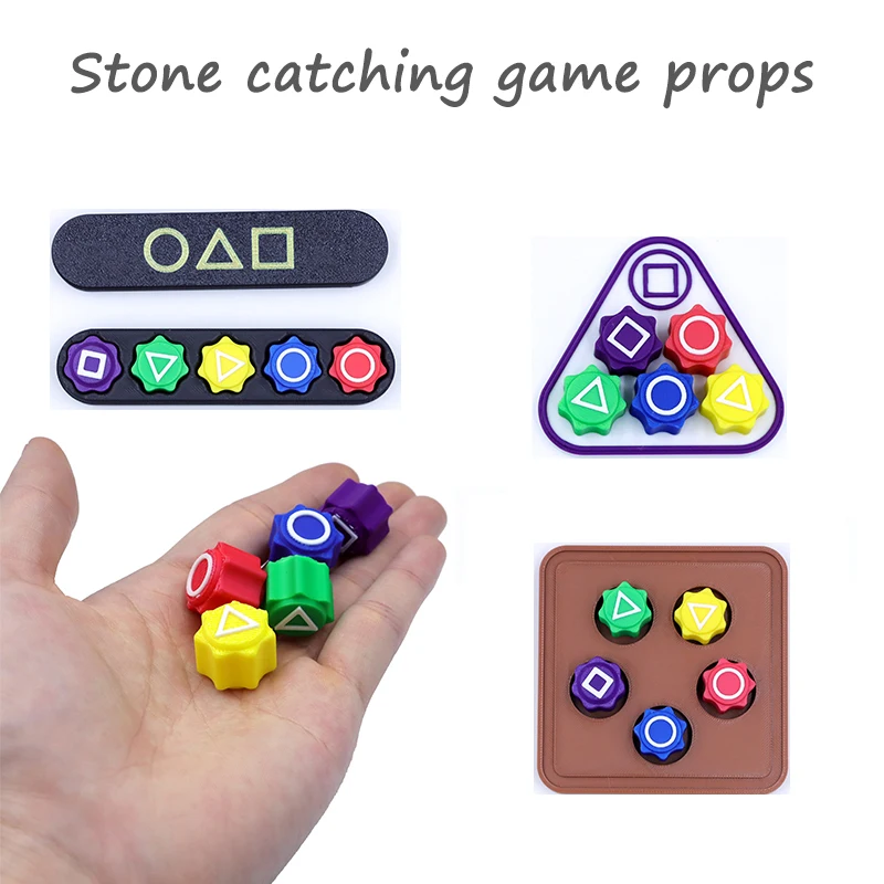 Folk Game Sets Dice Party Game Props Square Korean Circle Triangle Family Stone Catching Game Props Stone Catching Game Set New