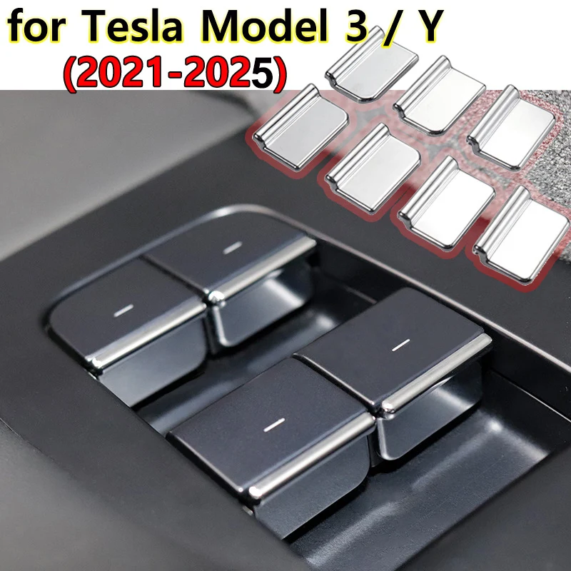

Для Tesla Model Y Juniper 2025, кнопка переключателя подъема окна двери, наклейка, модель 3 Highland 2024, мигающий декор, аксессуары