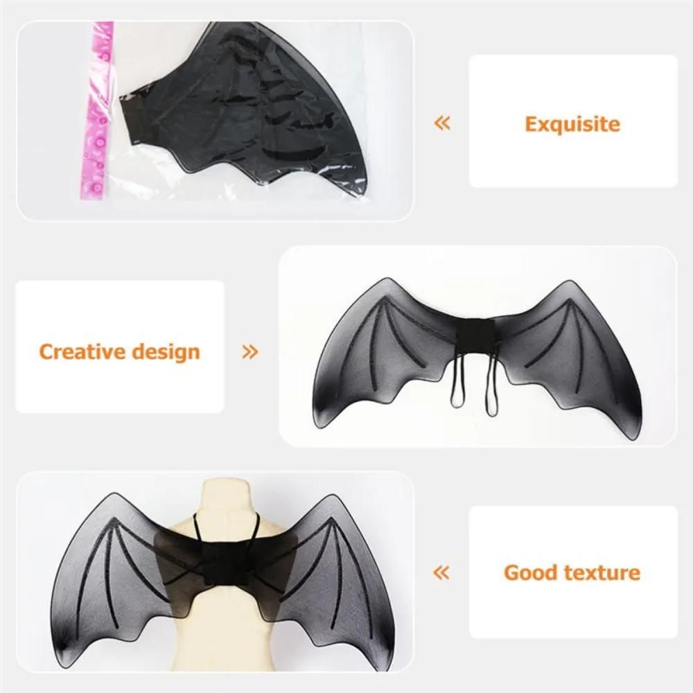 Black Bat Wings Kids Fancy Dress Costume Halloween Bat Childrens World Book Day