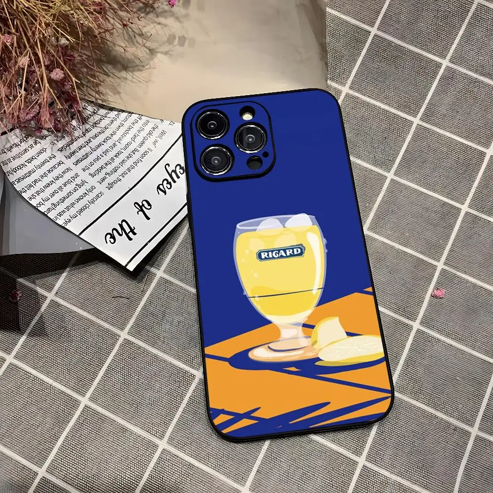 Ricard Phone Case for iphone 17 16 15 14 13 12 Air Pro Mini Max Plus Black soft shell Cover