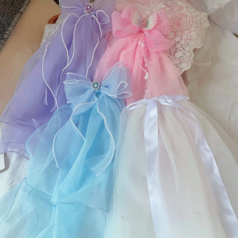 شبكة فولي الشريط اليدوية فتاة الأميرة غطاء الرأس الحجاب المواد الطفل اكسسوارات حزب أغطية الرأس الأطفال هالوين عيد الميلاد #4