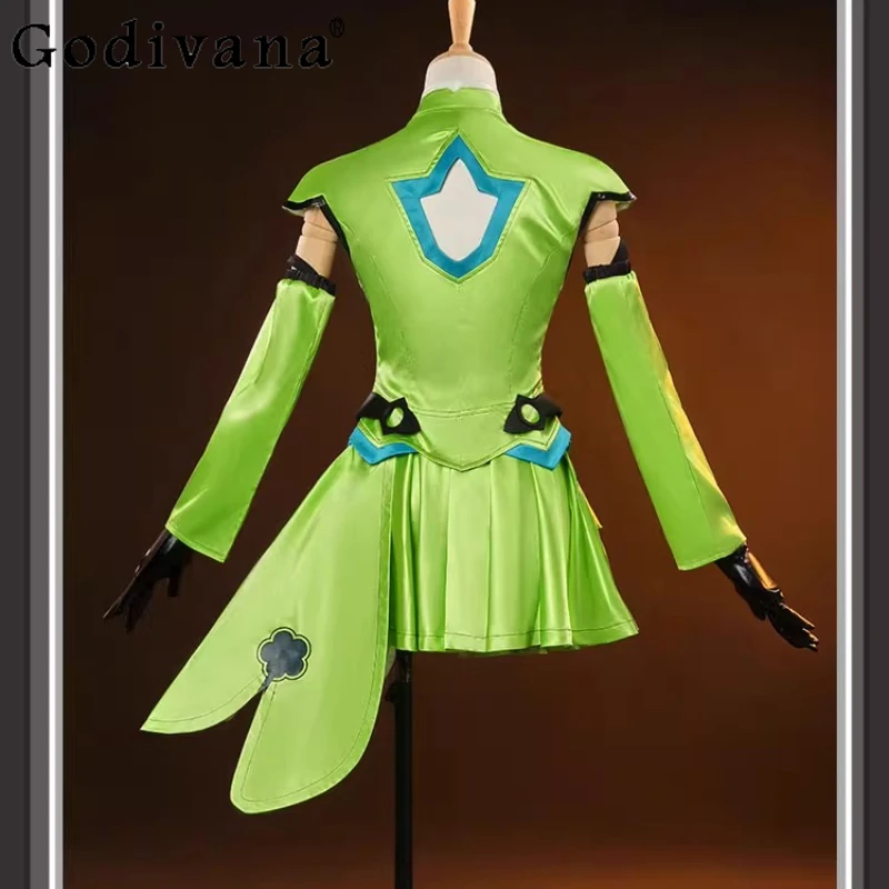 Women Solid Shirt and Skirt Cos Suit Leather Two Dimensional Game Cosplay Set Female Animation Costume Skirt Outfits