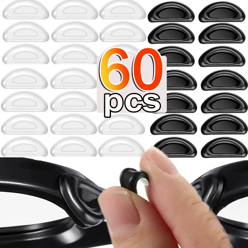 10/60pcs Glasses Nose Pads Adhesive Silicone Nose Pads Non-slip Transparent Nosepads for Glasses Eyeglasses Eyewear Accessories