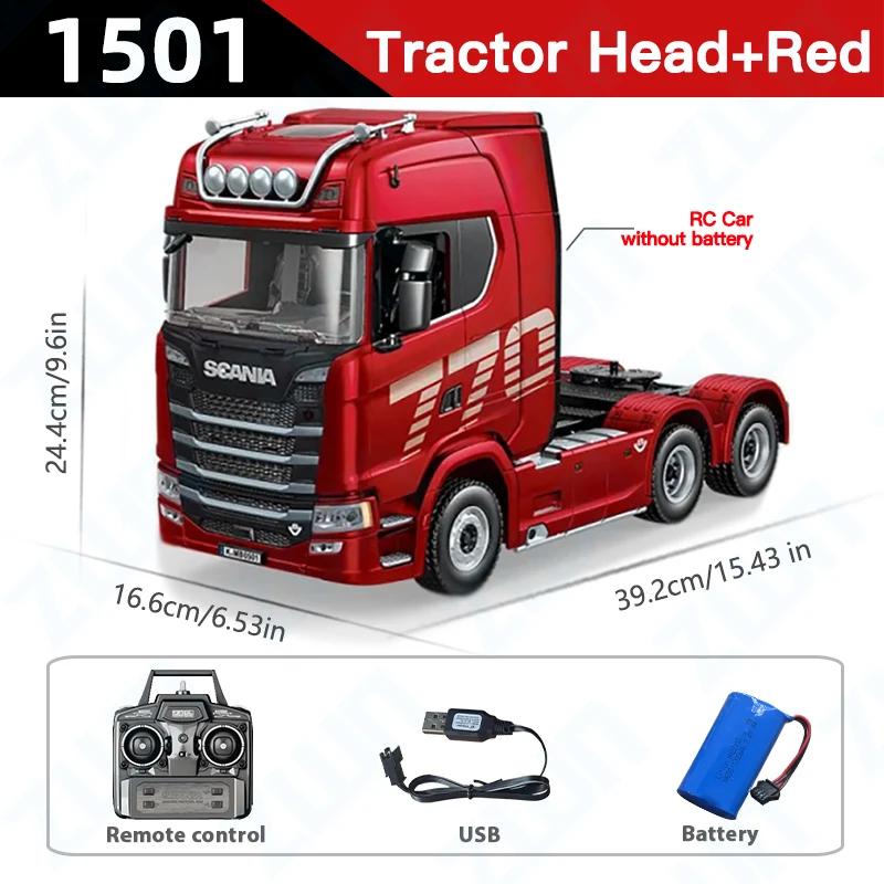 HUINA 1501 2.4G RC Truck Met Licht 1:18 4WD Volledige Schaal 19CH Afstandsbediening Auto Legering Zware Vrachtwagen Trailer model Speelgoed Voor Kid Gift