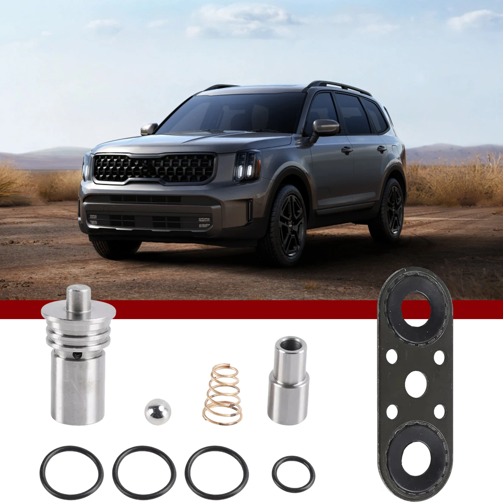 

Cooler Flow Bypass Valve Kit with Bypass Gasket Transmission Cooler Flow Bypass Valve Upgrade Kit for 6L80 8L80 8L90E