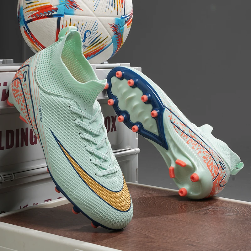 أحذية كرة القدم المجتمع المهنية الميدان AG/FG رصع أحذية كرة القدم عادية ملابس رياضية المرابط حذاء رياضة عدم الانزلاق أحذية كرة القدم