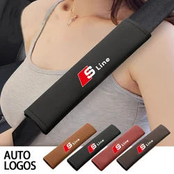 Car seat belt cover PU leather seat belt shoulder pad cover For Audi Sline A1 A2 A3 A4 A5 A6 A7 A8 Q1 Q2 Q3 Q4 Q5 Q6 Q7 Q8 TT RS