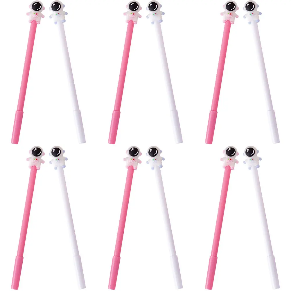 

12Pcs Students Gel Ink Pens Astronaut Themed Ergonomic Design Smooth Flow Writing Tool for School Office Home Study Accessories