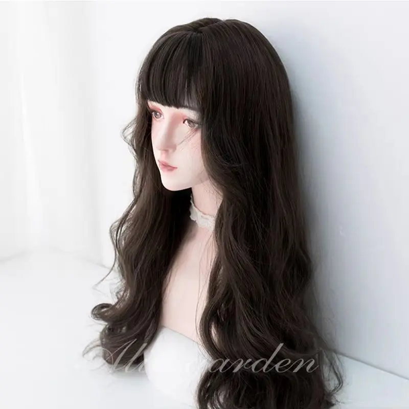 ‌ Lolita pruik dubbele paardenstaart - 85 cm krullende pruik met nephoofdhuid, geen reflectie, klaar om te dragen, anime cosplay accessoires