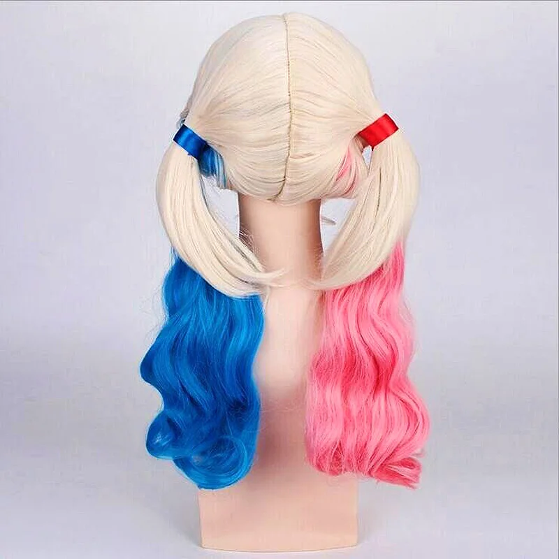 Agusidi European And American Movie Raptor Squad Harley Quinn Long Hair Cosplay Anime wig Mechanism Manufacturer DM9106