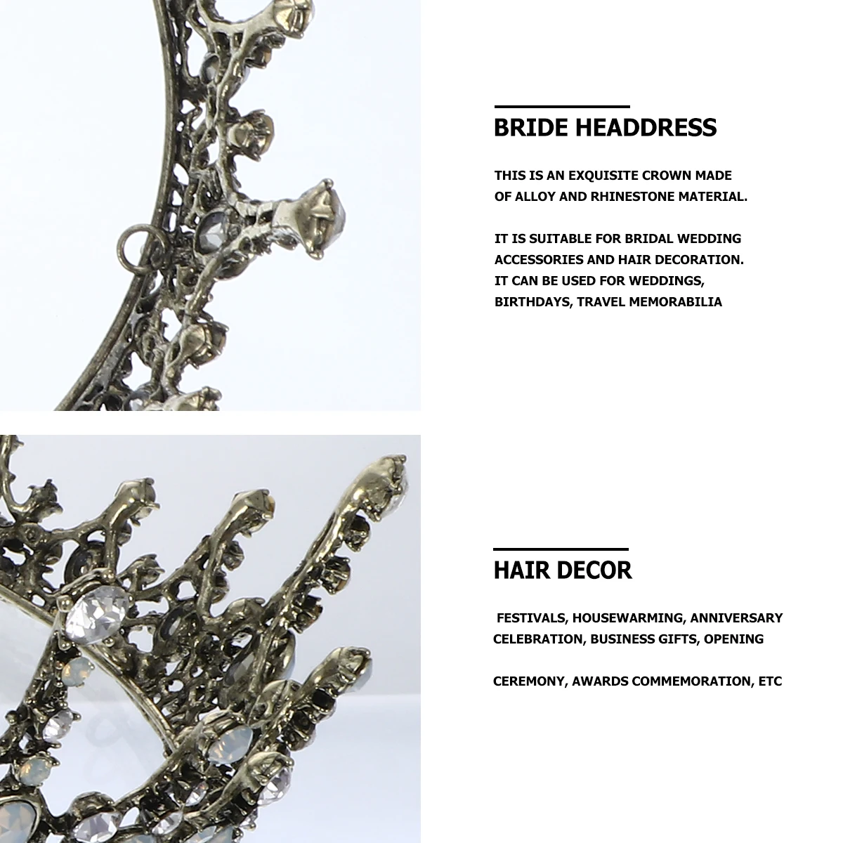 

Элегантная свадебная корона из сплава с кристаллами в стиле барокко, украшение для волос для женщин, невесты, для особых мероприятий, свадебная корона