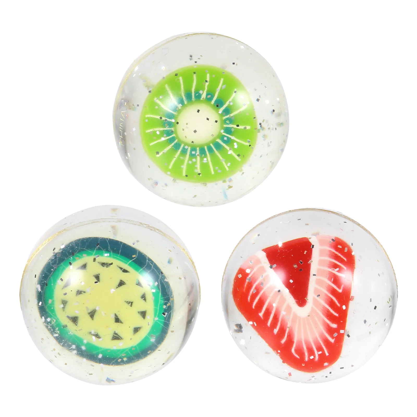

3Pcs Bounce Balls Fruity Pattern Durable Eco Friendly Bouncy Balls Fun Playing Ball Educational Kids Gift Fruity Jumping Ball