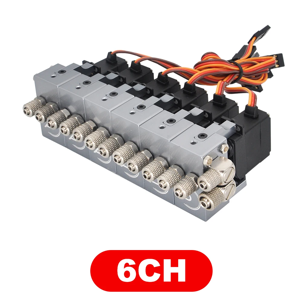 RC Hogedruk Hydraulisch Roterend Ventielblok met 4mm Mondstuk 1/2/3/4/5/6/7/8 Kanalen voor Graafmachine Techniek Voertuig Model