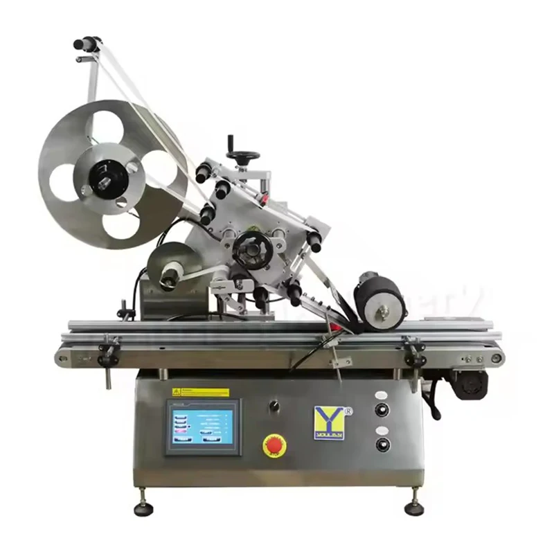 全自動デスクトップフラットサーフェスラベリングマシン、ビニール袋バッグブック化粧品ラベルアプリケータースクエア、MT-160