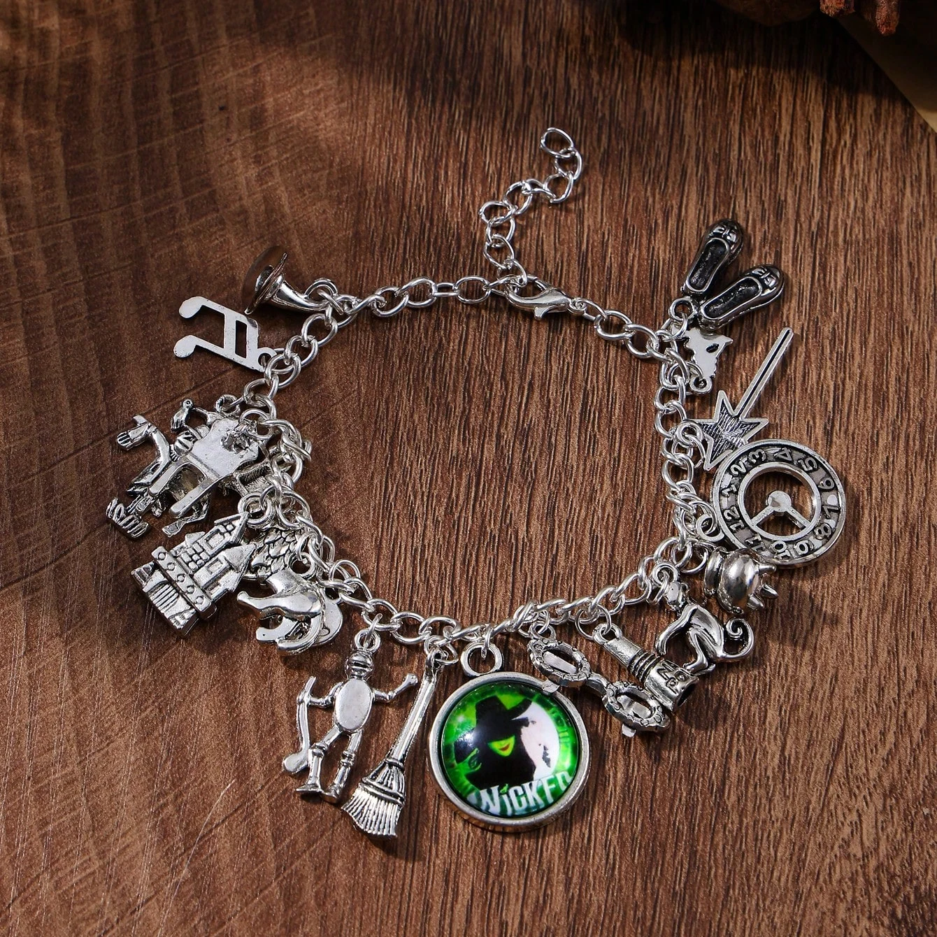 Wicked Musical Charm Bracelet The Untold Story of The of Oz Silver Tone